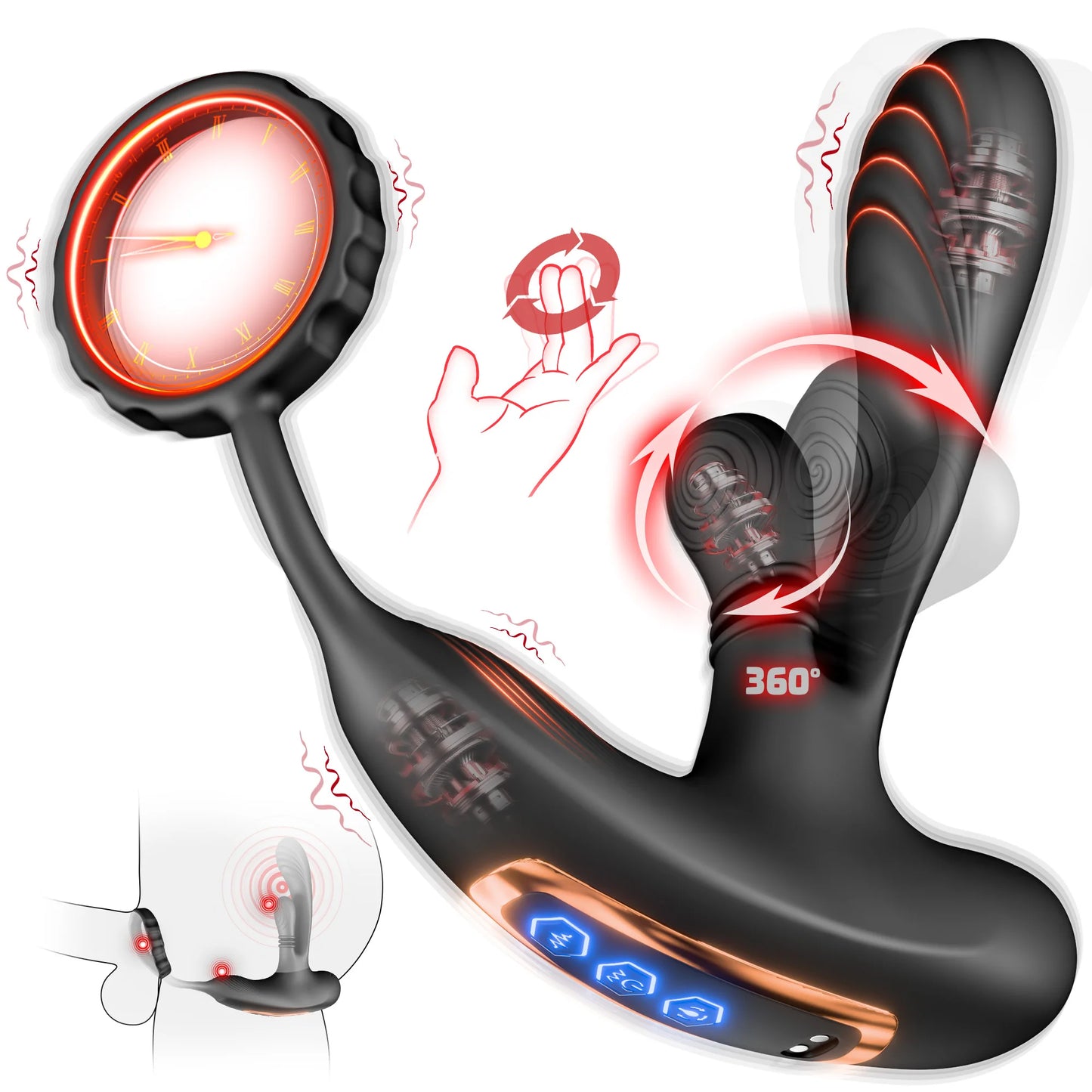 3 in 1 ° Circular Kneading Anal Vibrator