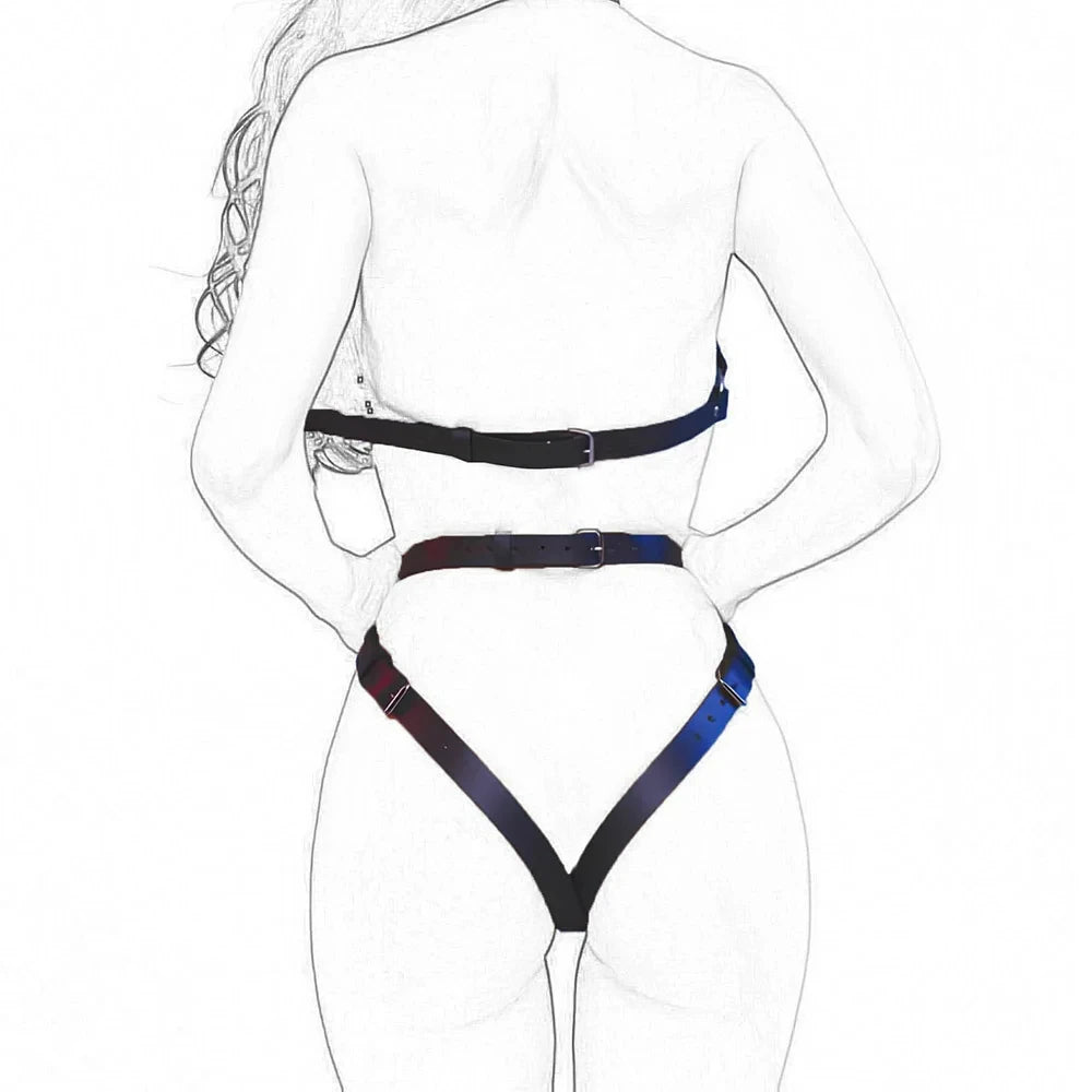 Leather Full Body Woman Harness