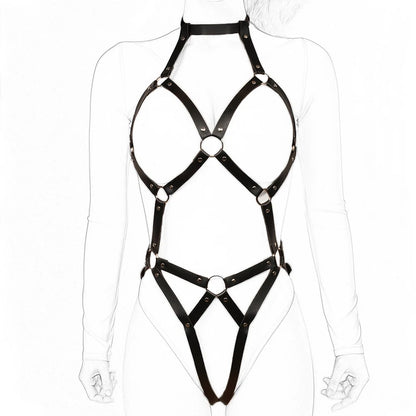 Leather Full Body Woman Harness